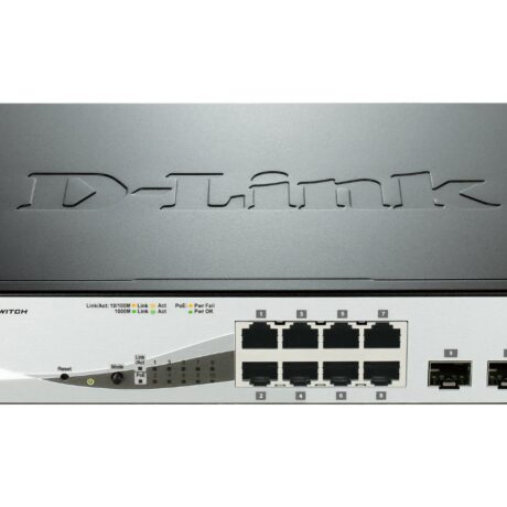 Switch de Rede Gerido L2 Gigabit Ethernet 1000 Mbit/s PoE Preto (8 Portas) - D-LINK