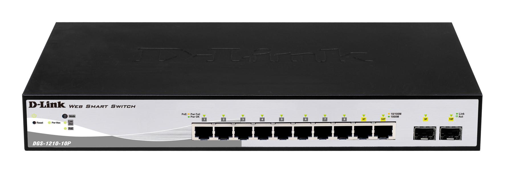Switch de Rede Gerido 1U L2 Preto PoE (12 Portas) - D-LINK