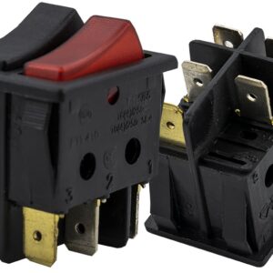 Interruptor Duplo Preto/Vermelho (1 Luminoso) 16A