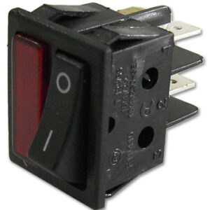 Interruptor Preto ON-OFF c/ Avisador-Sinalizador Vermelho