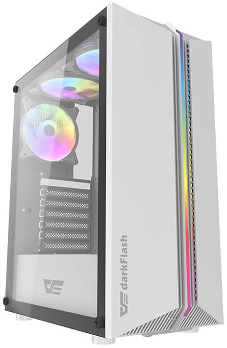 Caixa ATX DK151 LED + 3 Ventoinhas RGB (Branco) - DARKFLASH