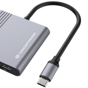 Conversor Docking Station USB-C 4-EM-1 - 2x HDMI - CONCEPTRONIC
