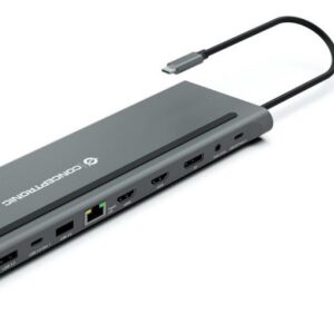 Placa de Rede Externa GIGABIT USB-C Macho c/ HUB USB + 2x HDMI + DP + Leitor Cart?es - CONCEPTRONIC