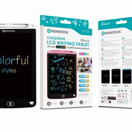 Tablet de Escrita LCD Colorido para Crianças - 10'' Polegadas, DRAW-04 Branco