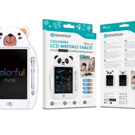 Tablet de Escrita LCD Infantil 9'' Polegadas - Cores Vivas, Design de Urso DRAW-08