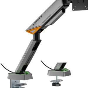 Suporte de Mesa Gaming c/ RGB 16Kg 17-49 (Preto/Cinza) - AISENS