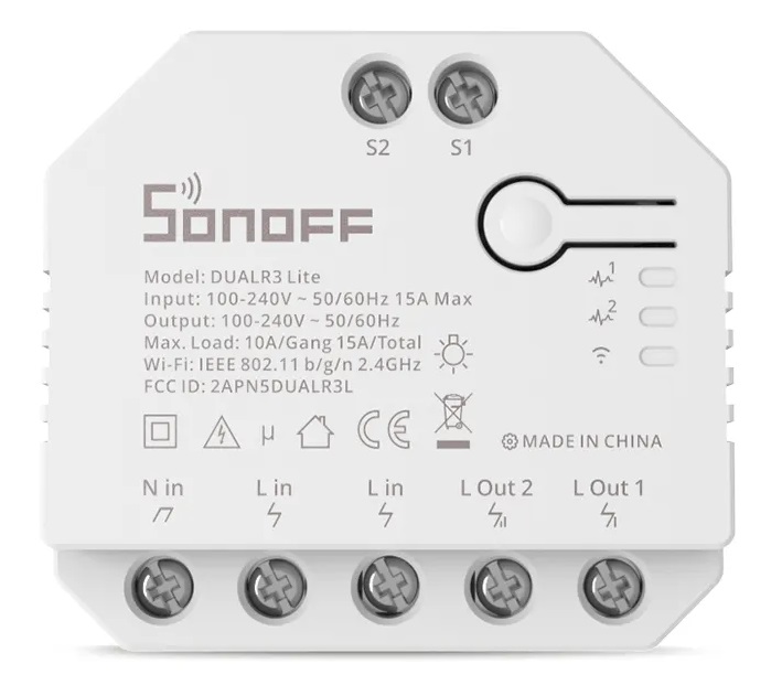 Interruptor Inteligente Wi-Fi de Relé Duplo c/ Controlo de Estores Elétricos - Sonoff DUAL R3 LITE
