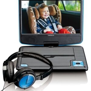 Leitor de DVD Port?til + Auscultadores DVP 910 9 (Azul) - LENCO