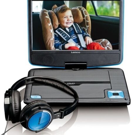 Leitor de DVD Portátil + Auscultadores DVP 910 9 (Azul) - LENCO