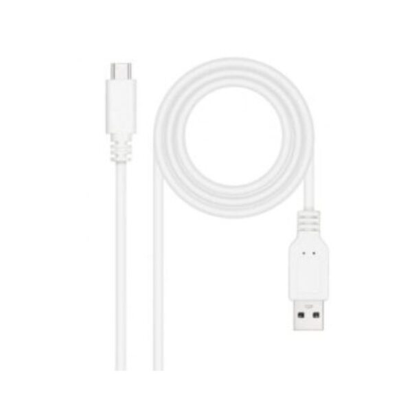 Cabo USB Nanocable / USB Tipo-C Macho - USB Macho/ 480Mbps/ 1m/ Blanco