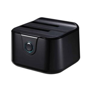 Docking Station para Discos Duros TooQ TQDS-802B USB 3.0 HDD e SSD 2.5″/3.5″ SATA I/II/III – Botão de clonagem Copia de Segurança Preto