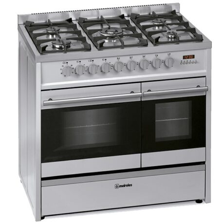 Fogão 5 Bocas / 2xFornos (Multifunções/Estático) a Gás Monza A 55+31L (Inox) - MEIRELES