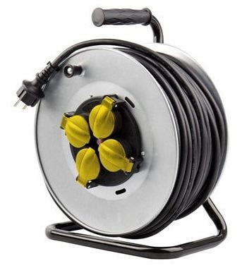 Extensão Quadrupla 4 Tomadas 3x2,5mm IP44 c/ Enrolador (40 mts) - ELBAT