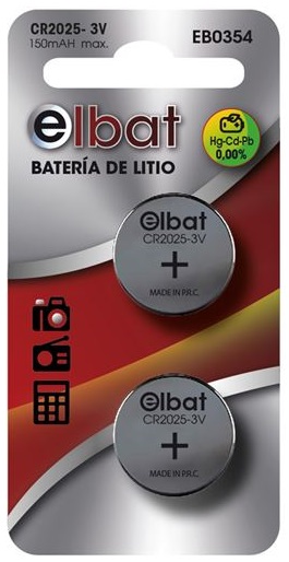 Blister 2x Pilhas Lithium 3V CR2025 - ELBAT