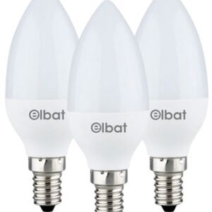 Pack 3x Lâmpadas LED E14 C37 6W 6000K 500Lm - ELBAT