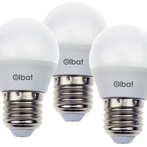 Pack 3x Lâmpadas LED E27 G45 6W 6000K 500Lm - ELBAT