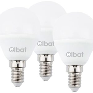 Pack 3x L?mpadas LED E14 G45 6W 6000K 500Lm - ELBAT