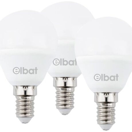 Pack 3x Lâmpadas LED E14 G45 6W 6000K 500Lm - ELBAT