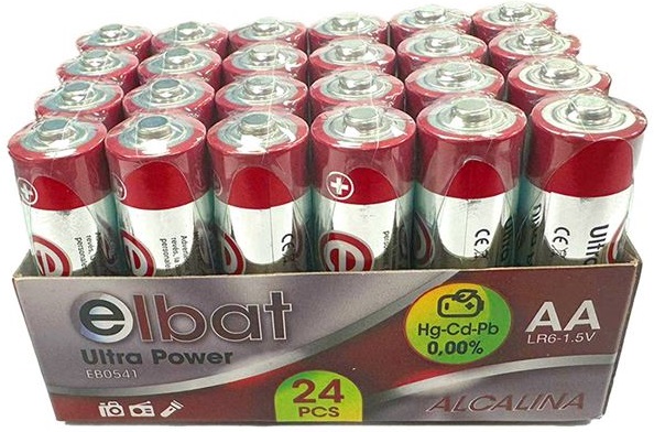 Pack 24x Pilhas Alcalinas LR6 / AA 1,5V - ELBAT