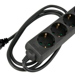 Extens?o Quadrupla Preto (1,5 mts) - VELLEMAN