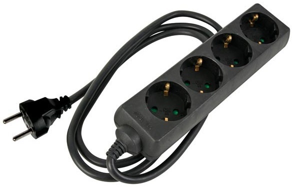 Extensão Quadrupla (5 mts) - Preto