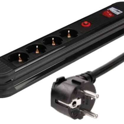 Extensão Protectora Quadrupla 3500W c/ Interruptor (1,5 mts) - VELLEMAN