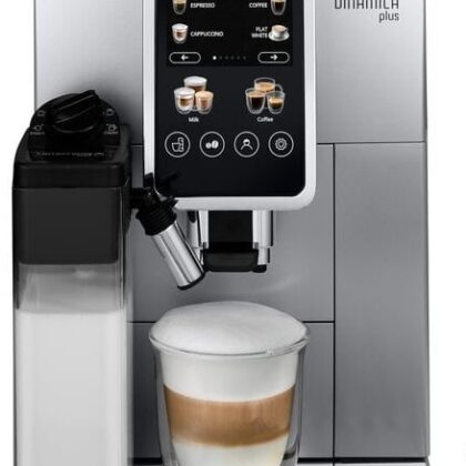 Máquina de Café Automática Dinamica Plus ECAM380.85.SB 1.8L 1450W (Preto/Prateado) - DELONGHI