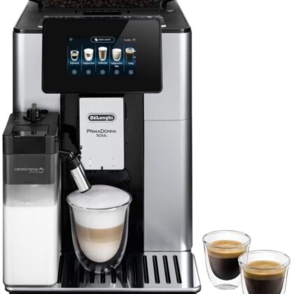 Máquina de Café Automática PrimaDonna Soul 2.2L 1450W (Preto/Prateado) - DELONGHI