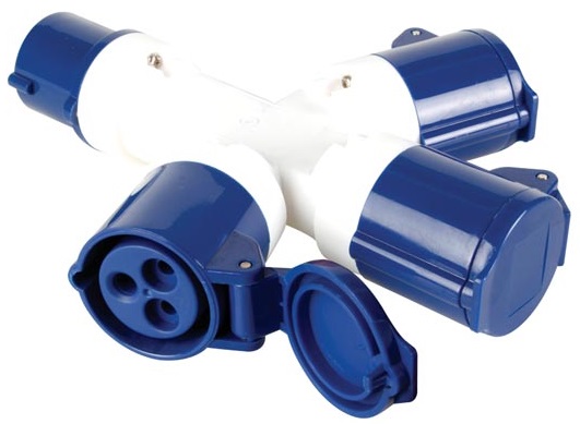 Ficha Tripla CEE Monofásica 3 Polos (2P+E) 16A IP44 - PEREL