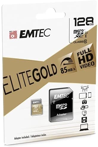 Cartão de Memória 128GB Micro SDXC Class 10 Gold+ 85MB/s - EMTEC
