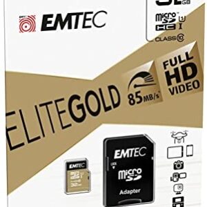 Cart?o de Mem?ria 32GB Micro SDHC Classe 10 Gold+ 85MB/s - EMTEC