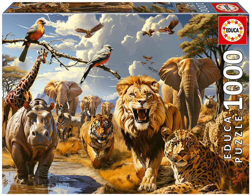 Puzzle 1000 Animais Selvagens - EDUCA