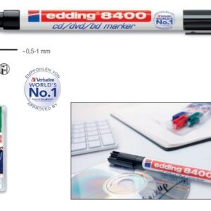 Caneta p/ Marcação CDs, DVDs e BDs (0,5~1mm) - Edding 8400