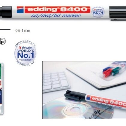 Caneta p/ Marcação CDs, DVDs e BDs (0,5~1mm) - Edding 8400