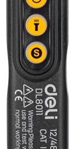 Testador de Tensão s/ Contato 12/48-1000V AC EDL8011 (Preto) - DELI
