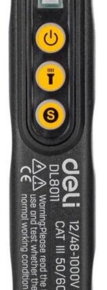 Testador de Tensão s/ Contato 12/48-1000V AC EDL8011 (Preto) - DELI