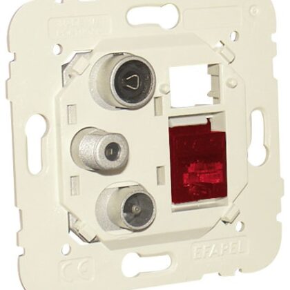 Tomada Mista R+TV+SAT+RJ45 CAT6 UTP Estrela Série MEC21 - EFAPEL