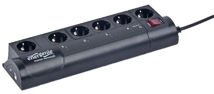 Extensão Sextupla Limitador de Tensão c/ Interruptor 6AC 250V (1,8 mts) - ENERGENIE