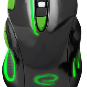 Rato Óptico 7D USB 7 Botões 2400DPI GAMES (HAWK BLACK-GREEN) - ESPERANZA