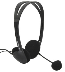 Auscultadores Headset EH102 c/ Micro (Preto) - ESPERANZA