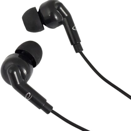 Auriculares Stereo c/ Fios e Microfone (Preto) - ESPERANZA