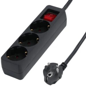 Extensão Tripla c/ Interruptor (1,5 mts) - Preto