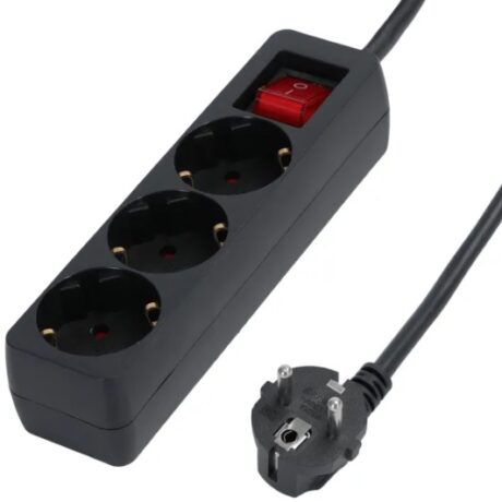 Extensão Tripla c/ Interruptor (1,5 mts) - Preto