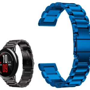 Correia Met. Elos (Azul) p/ Xiaomi Amazfit Pace/Stratos/Stratos2S/GTR 47mm/Ticwatch/Huawei/Sams