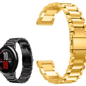 Correia Met. Elos (Dourado) p/ Xiaomi Amazfit Pace/Stratos/Stratos2S/GTR 47mm/Ticwatch/Huawei/Samsun