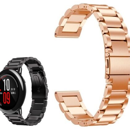 Correia Met. Elos (Rosa) p/ Xiaomi Amazfit Pace/Stratos/Stratos2S/GTR 47mm/Ticwatch/Huawei/Sams