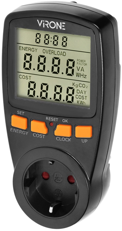 Medidor Digital de Custos de Energia Dupla Tarifa (3680W) - VIRONE
