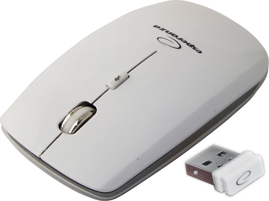 Rato Óptico 4D Ultra SLIM USB s/ Fios 1600DPI (SATURN WHITE) - ESPERANZA