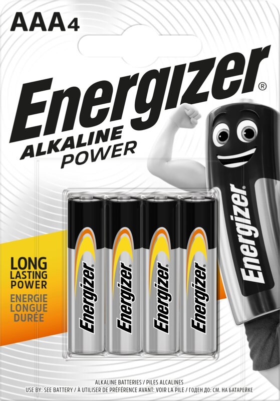 Blister 4 Pilhas Alcalinas 1,5V AAA / LR03 - ENERGIZER