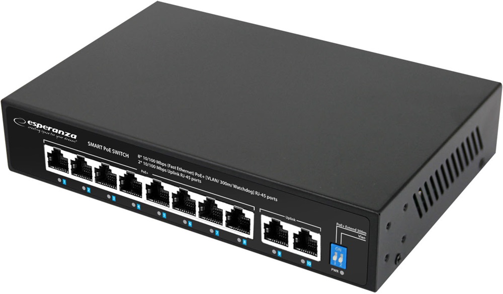 Switch PoE 100/1000Mbps (10 Portas) - ESPERANZA